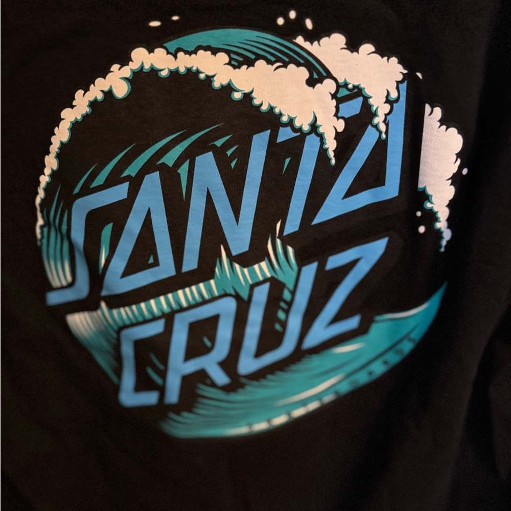Santa Cruz Skateboards Black Tee with Blue Logo - Picture 8 of 9